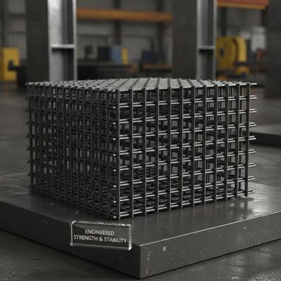 উচ্চ কার্বন ইস্পাত 12 দ্বারা 12 জাল উচ্চ কার্বন ইস্পাত আঠালো আকৃতির শিল্পে ব্যতিক্রমী শক্তি এবং স্থিতিশীলতা প্রদান করার জন্য ইঞ্জিনিয়ারিং